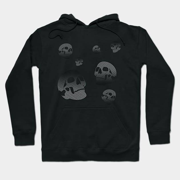 Strobe Line Skulls Hoodie by mkstrandholm